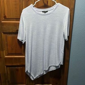 Purple, asymmetric bottom, Banana Republic top